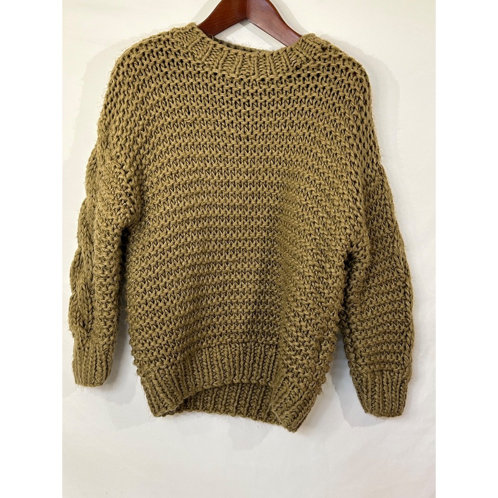 Amaryllis Chunky Cable Acrylic Knit Sweater Top Golden Brown Soft Cozy Size L